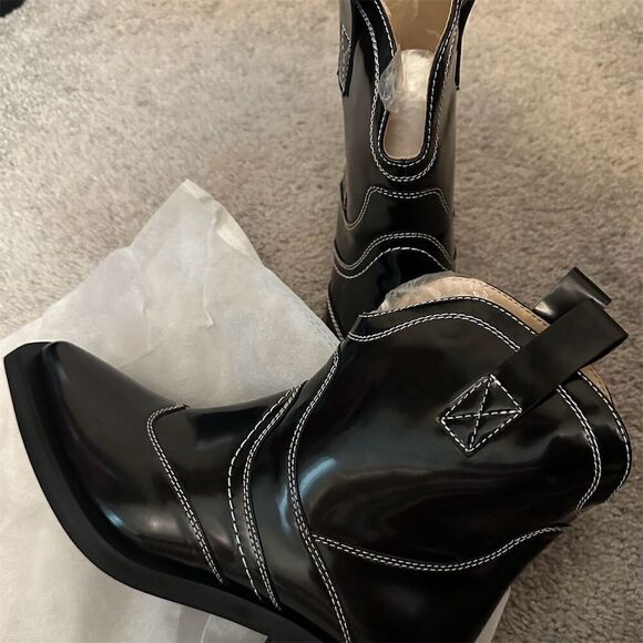 Easyfox Black Western Ankle Cowboy Boots Women’s Size 7.5 - Picture 4 of 7